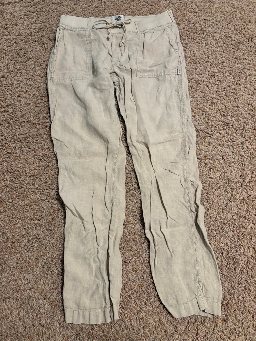 Rip Curl Straight Leg Drawstring Pants - Light Cream